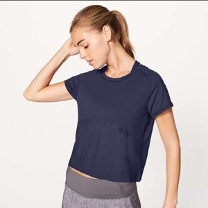 Lululemon Final Lap Short Sleeve Midnight Navy Size 4